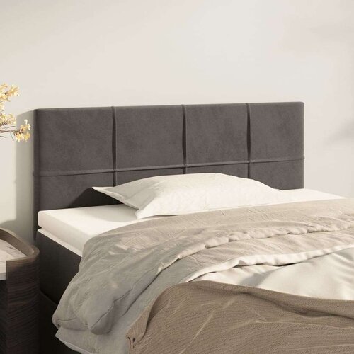  Posteljno vzglavje temno sivo 100x5x78/88 cm žamet, (20794486) Slike