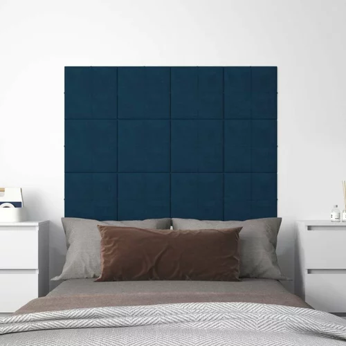  Zidne ploče 12 kom plave 30 x 30 cm baršunaste 1 08 m²