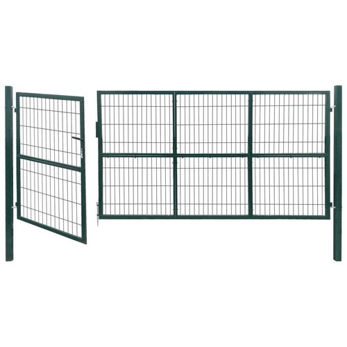  Vrtna vrata za ogradu sa stupovima 350 x 140 cm čelična zelena Cijene