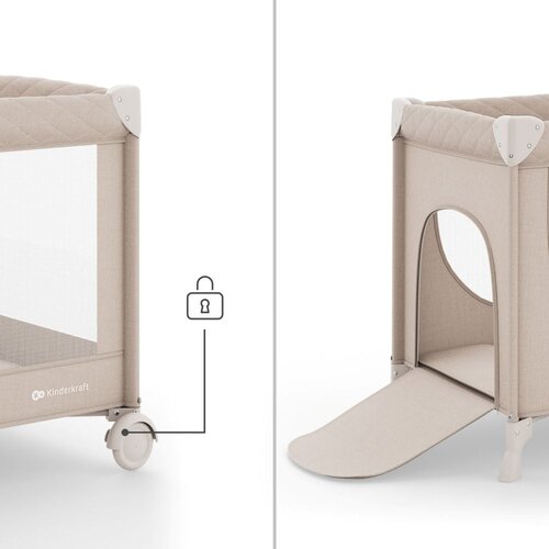 Kinderkraft Putni krevetić LEODY UP, Beige Slike