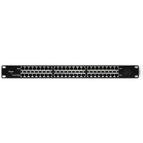 Qoltec 54477 Patch panel RACK| 48V | 24 ports | Passive PoE injector | Black Cijene
