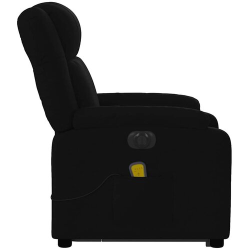 VidaXL Električni masažni naslonjač na podizanje od tkanine crni Slike
