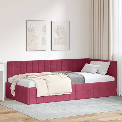 VidaXL Kutni okvir kreveta boja crnog vina 90 x 200 cm Bar&amp;scaron;un Slike