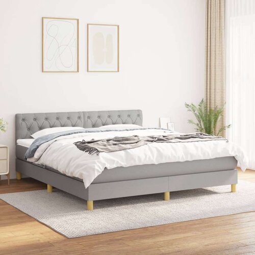  Box spring s madracem svjetlosiva 160x200 cm tkanina Cijene