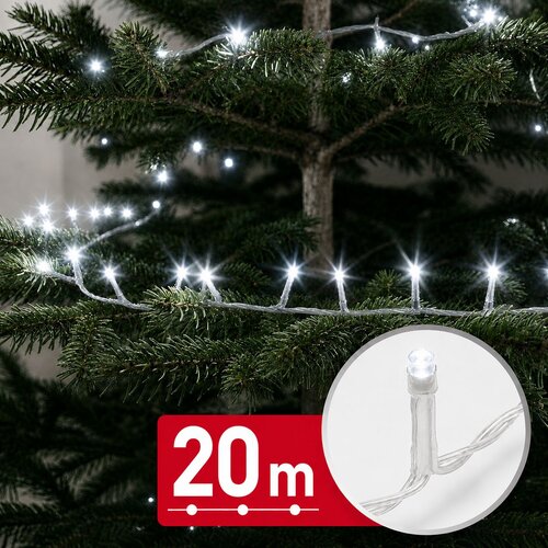Family Christmas LED niz božičnih lučk 20 m hladno bela svetloba 400 LED 100-240V 6W - prozoren kabel Cene