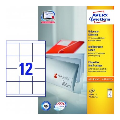  Etikete zweckform 3661 70x67,7mm ZWECKFORM Slike