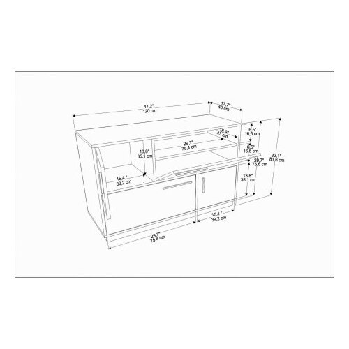 Woody Fashion Mares - White, Walnut WhiteWalnut Console Slike