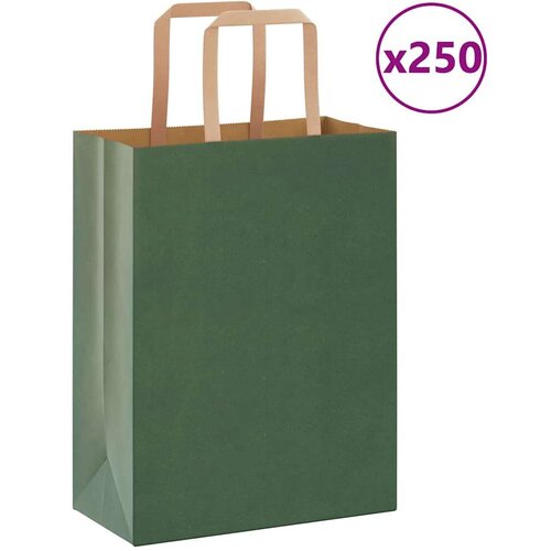  Papirnate vrećice 250 kom s ručkama zelene 21x11x28 cm Cijene