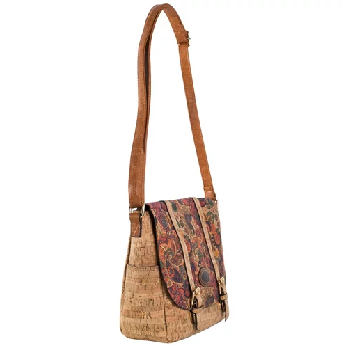 Fashionhunters Light brown summer shoulder bag with a magnet