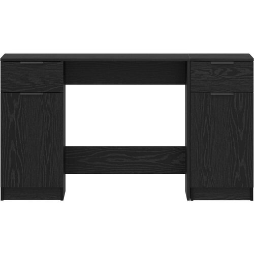  Stol s ladicama Crni hrast 133 x 50 x 75 cm Konstruirano drvo Slike