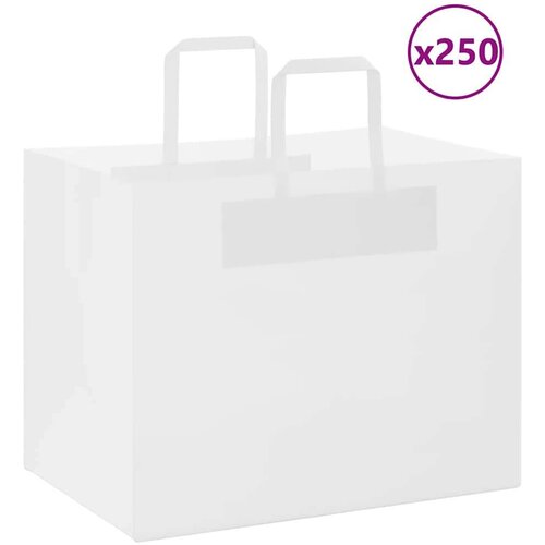  Papirnate vrećice 250 kom s ručkama bijele 32x22x24 cm Cene