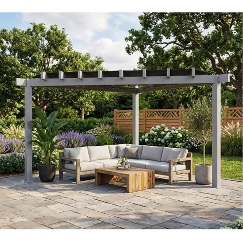  Sojag - Lima 1010 | Aluminijska pergola sa sunčanim jedrom | Trokutasta | Svijetlosiva Cijene
