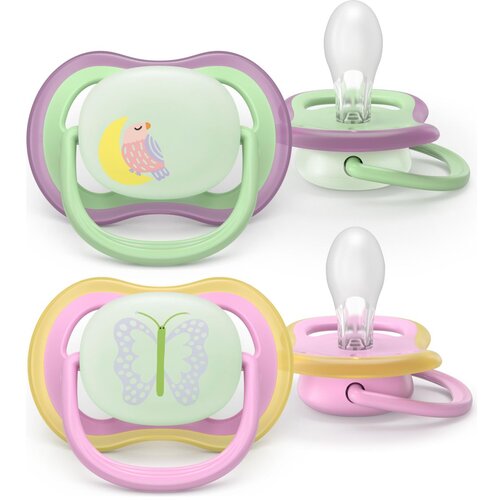Avent tolažilna duda - silikon Ultra Air nočna 6-18m, Ž, 2/1 Slike