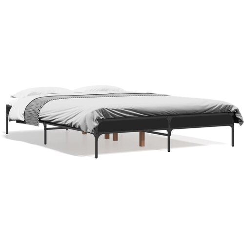 VidaXL Okvir kreveta crni 120 x 200 cm od konstruiranog drvo i metal Slike