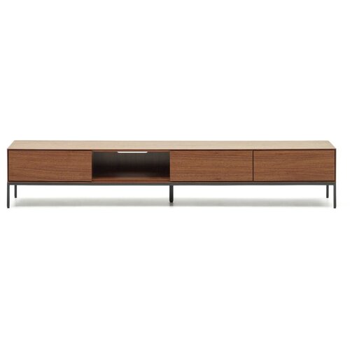 Kave Home TV omarica v orehovem dekorju v naravni barvi 195x35 cm Vedrana &amp;ndash; Slike