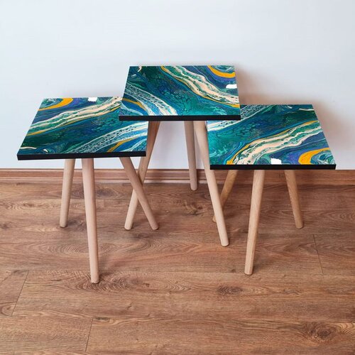 Hanah home 3Shp287 - multicolor multicolor nesting table (3 pieces) Cene