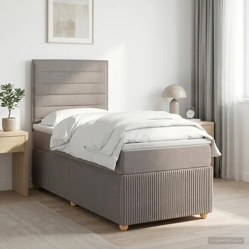  Boxspring krevet s madracem Sivosmeđa 90 x 190 cm Tkanina - Sivosmeđa 90 x 190 cm Dizajn linija Cijene