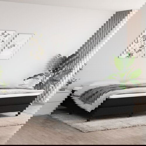 vidaXL Vzmetnica z žepkasto vzmetjo črna 180x200x20 cm blago Cene