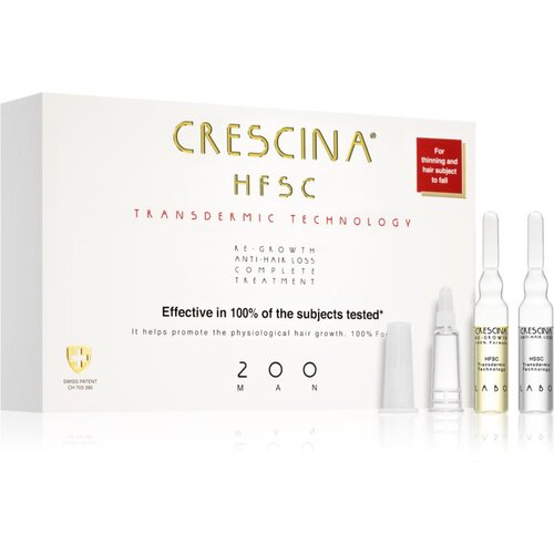 Crescina Transdermic 200 Re-Growth and Anti-Hair Loss nega za spodbujanje rasti in proti izpadanju las za moške 20x3,5 ml Cene