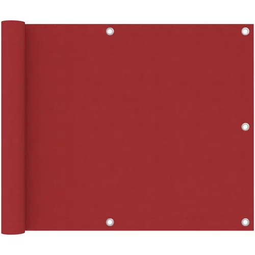 vidaXL Balkonsko platno rdeče 75x600 cm oksford blago, (20610352)