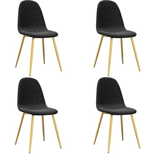 Maison Chic Jedilni stoli - Vzorci stoli 4 kosi črn žamet A672, (22032699) Cene