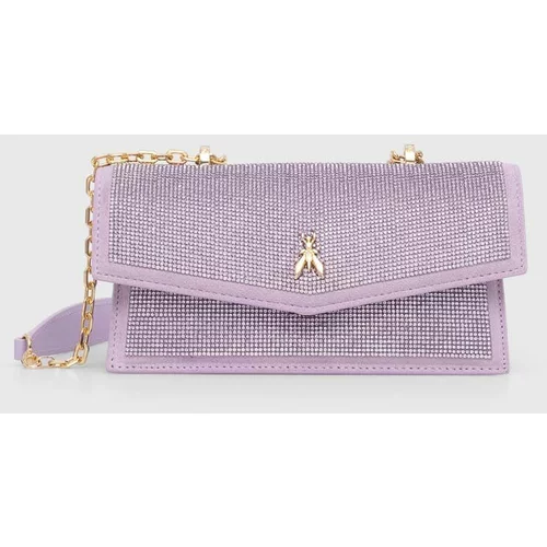 Patrizia Pepe Usnjena torbica vijolična barva