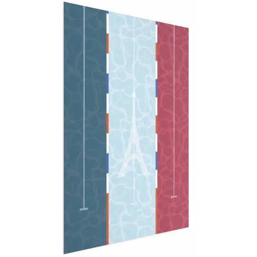 Plakat - Illustration of a Pool Against the French Flag 60x90 Bez okvira s margom Cijene