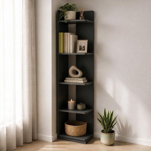 Hanah home polica za knjige Aura, 37,8 cm, antracit Cene