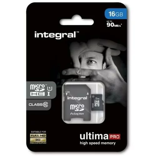 Integral spominska kartica z SD adapterjem 16GB MICRO SDHC (INMSDH16G10-90U1)