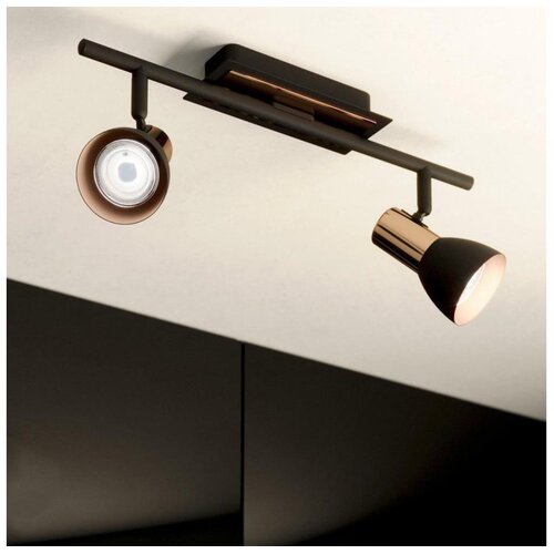 Eglo barnham spot/2, led, 2x3,3w, 2x240lm, bakar/crna/čelik QV3XQ3D Cene