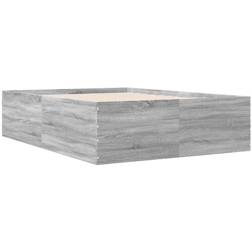 vidaXL Posteljni okvir siva sonoma 135x190 cm inženirski les, (21216415) Cene