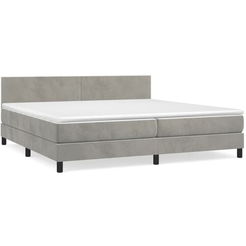 Maison Chic Box spring postelja - Vzmetna postelja z vzmetnico svetlo siva 200x200 cm žamet SL16237, (21896045) Cene