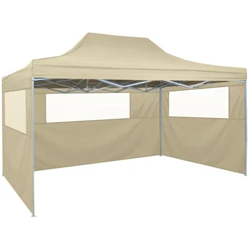  zložljiv šotor s 3 stenami 3x4,5 m kremne barve