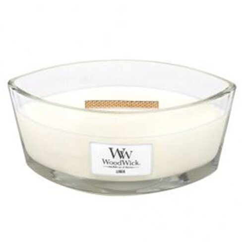 WoodWick Mirisna Svijeća s Drvenim Fitiljem - Linen, 453,6 g Slike
