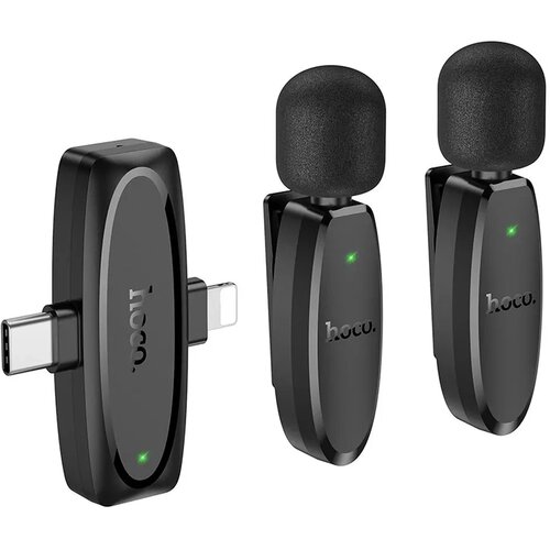 hoco. 2 x lavalier wireless microphone Lightning / Type C L15 black Cijene