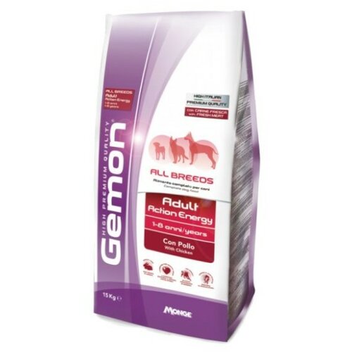 Gemon all Breeds Adult Action Energy 15kg - granule 27/15 - hrana za aktivne pse piletina Cene