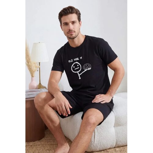 Trendyol muški set pidžama Tmnss26Pt00024, crna-crna Cene