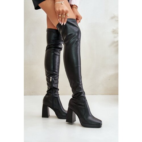 Kesi High upper boots with heels black Liatheia Slike