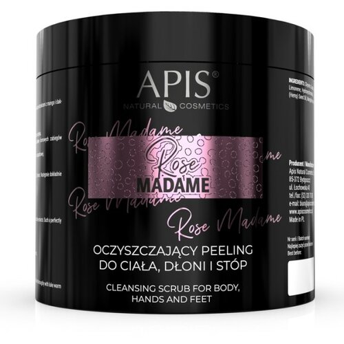 Apis Natural Cosmetics perfume line - piling za čišćenje tela, ruku i stopala 700 g „ROSE MADAME“ Slike