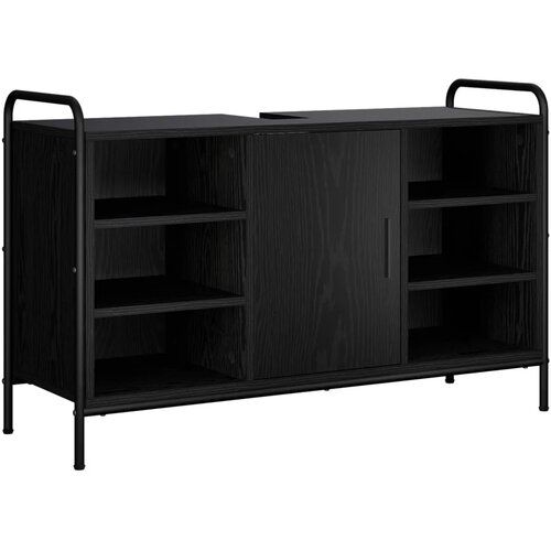  Set ormarića za kupaonicu 3 kom. Crni hrast 40 x 36 x 181 cm - Crni hrast Ormar ispod sudopera (1 vrata i 2 police) + viseći orm Slike