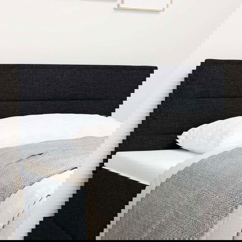  LED uzglavlje s linijama crno 80 cm tkanina Cene