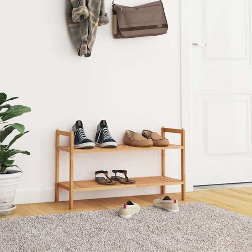 VidaXL Stalak za cipele 69 x 27 x 41 cm od masivnog drva oraha Slike