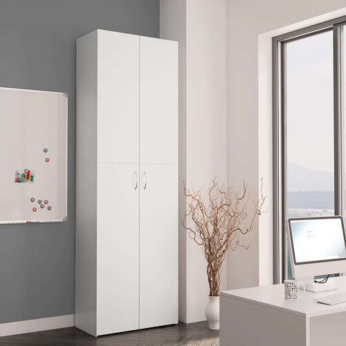  Pisarni&amp;scaron;ka omara bela 60x32x190 cm iverna plo&amp;scaron;ča, (20705945) Slike