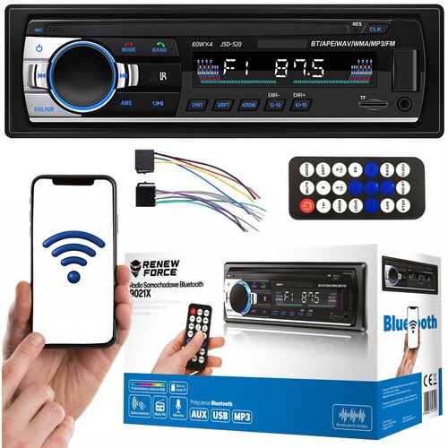  1DIN 12V LCD auto radio 4x50W USB Bluetooth + daljinski Slike