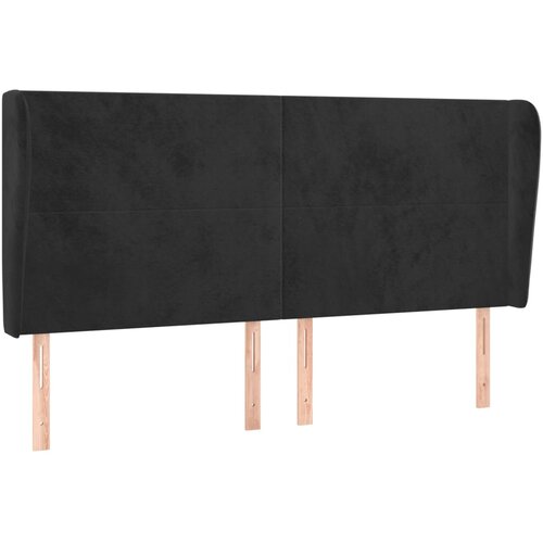  Uzglavlje s u&amp;scaron;ima crno 183x23x118/128 cm bar&amp;scaron;unasto Slike