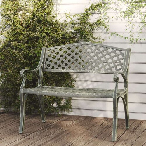 vidaXL Vrtna klop 102 cm liti aluminij zelene barve Cene