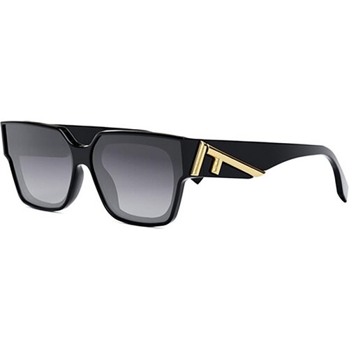 Fendi First Black Rectangular Sunglasses ONE SIZE (63) Črna/Siva Slike