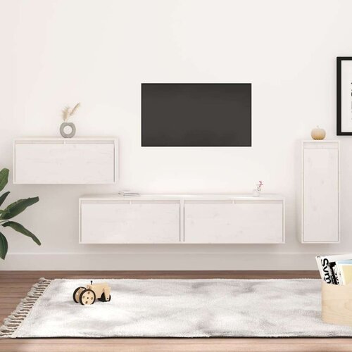 TV omarica 4 kosi bela trdna borovina, (20731853) Cene