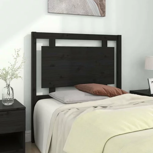  Uzglavlje za krevet crno 95 5 x 4 x 100 cm od masivne borovine