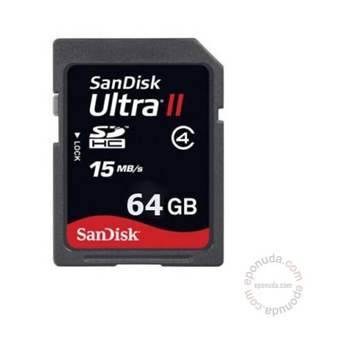 Sandisk SDHC 64GB Ultra II Class 4 memorijska kartica Slike